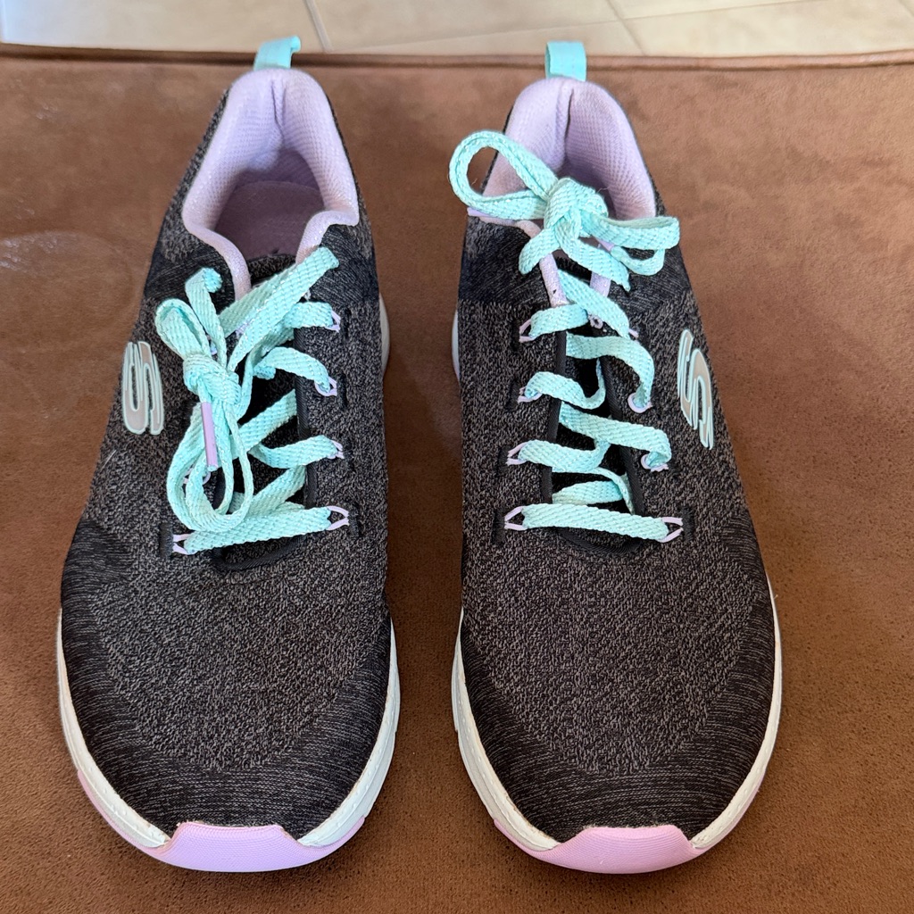 Skechers Charcoal/Mint And Lavender Sneakers Sz 8.5